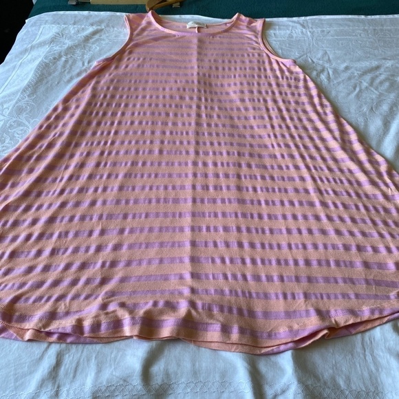 Everly Women's Orange / Lilac Striped  A-Line Tank Top Summer Dress‎ Size Medium - Picture 9 of 10